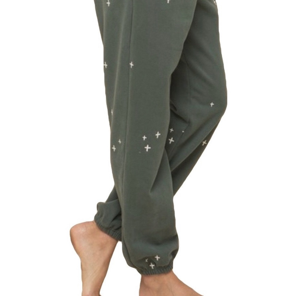 Star joggers in vintage teal